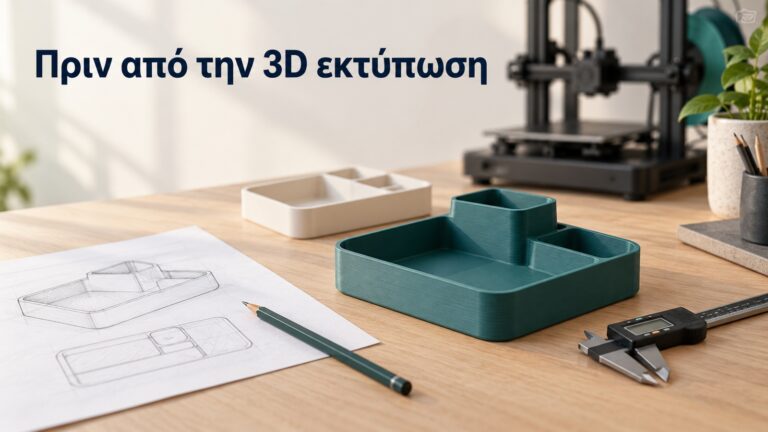 endeiktiki synthesi me thiki organosis sketch kai ergaleio metrisis gia 3d ektyposi